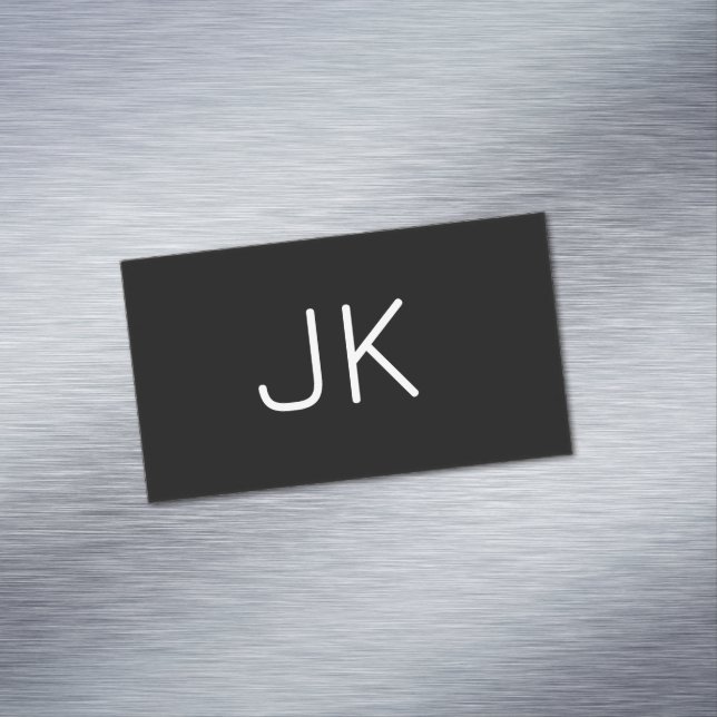 Customisable minimalistic initials name magnetic business card (In Situ)