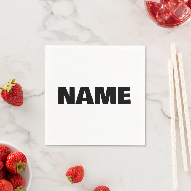 Customisable minimalistic initials name napkin (Insitu)
