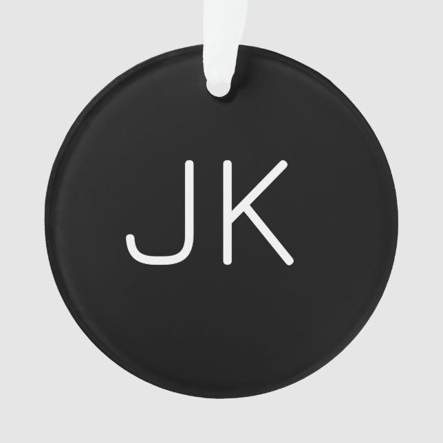 Customisable minimalistic initials name ornament (Front)