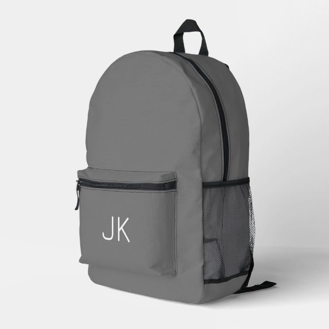 Customisable minimalistic initials name printed backpack (Back Corner Right)