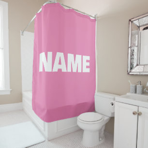 Customisable minimalistic initials name shower curtain