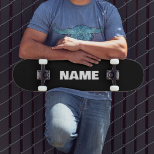 Customisable minimalistic initials name skateboard