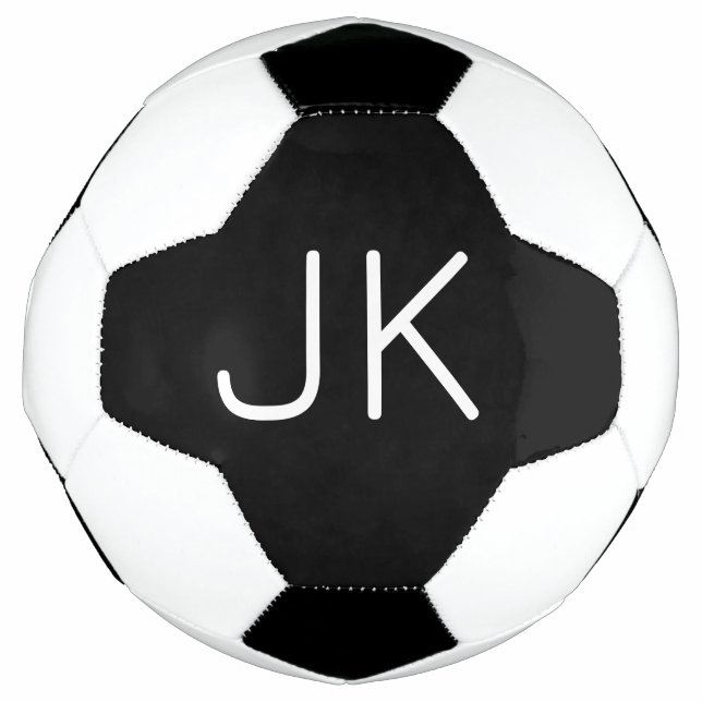 Customisable minimalistic initials name soccer ball (Front)