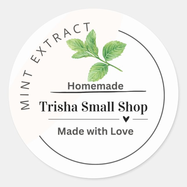 Customisable Mint Extract Label – Personalised Kit (Front)