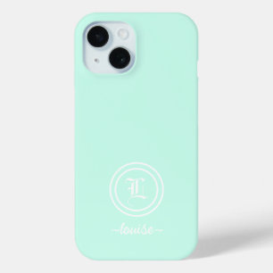 Customisable Mint Green Monogram Phone Case