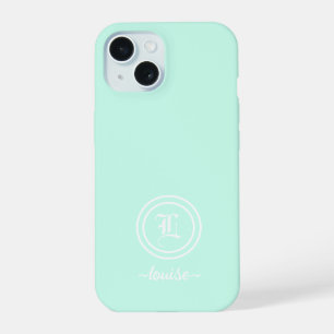 Customisable Mint Green Monogram Phone Case