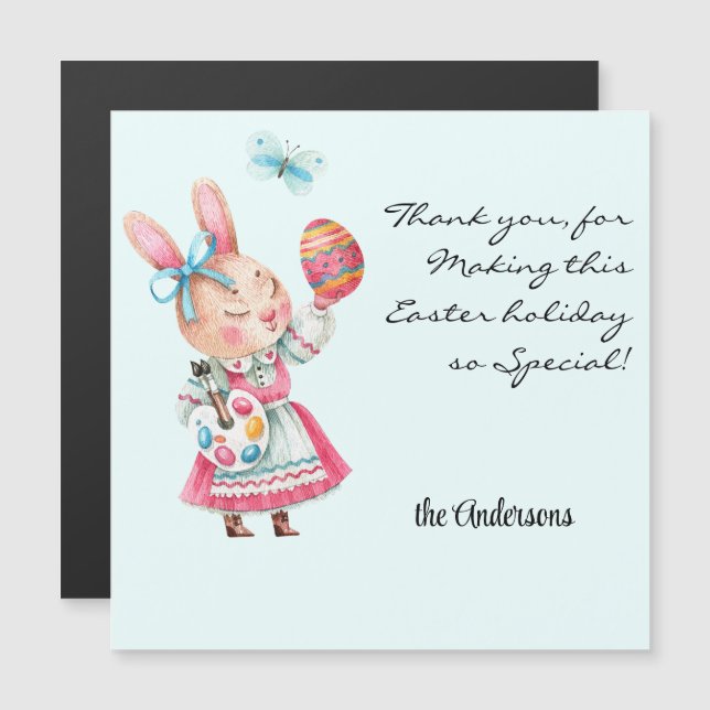 Customisable, Miss Easter Bunny Magnetic Thank You (Front/Back)