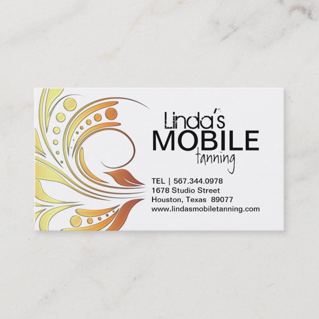 Customisable Mobile Tanning Business Cards (Front)