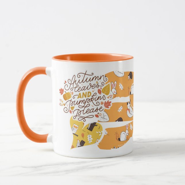 Customisable - Modern Autumn Fall Thanksgiving Gif Mug (Left)
