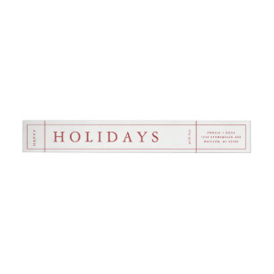 Customisable Modern Christmas Envelope Label - Red
