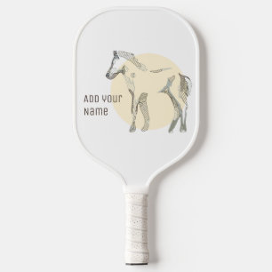Customisable Modern Foal Minimal Cute Unisex Horse Pickleball Paddle