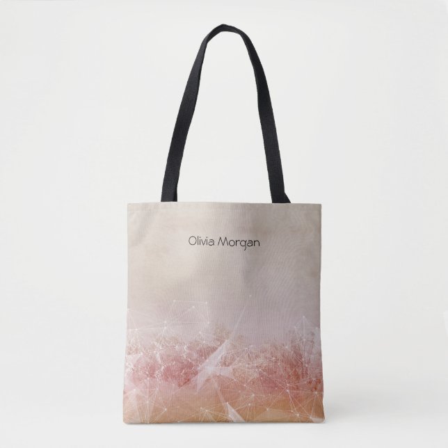 Customisable Modern Geometric Tote Bag with Name (Front)