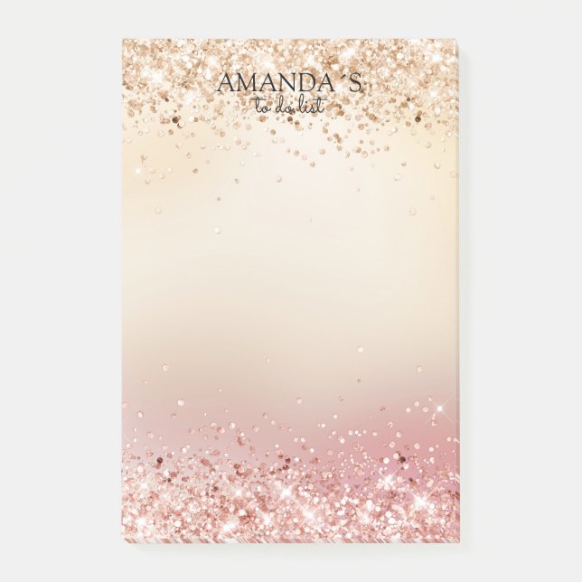 Customisable Modern Glitter Post-it Notes (Front)