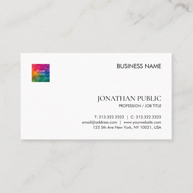 Customisable Modern Logo Template Professional Business Card (Front)