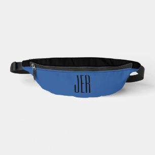 Customisable Modern Monogram Initials Blue Black Bum Bags
