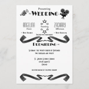 Customisable Modern Movie Buff Wedding Invitation