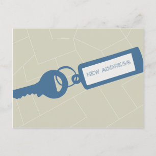 Customisable Modern Moving Announcement // Blue Postcard