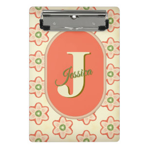 Customisable Modern Retro Monogram Mini Clipboard