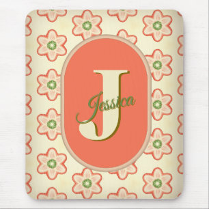 Customisable Modern Retro Monogram Mousepad