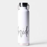 Customisable Modern Script Bridesmaid Gift  Water Bottle<br><div class="desc">This is a modern minimalist bridesmaid water bottle template featuring a beautiful calligraphy font. Personalise the name on this water bottle to create a special gift for your girls! All colours are editable. Select "edit using design tool" to see all of the editing features :)</div>