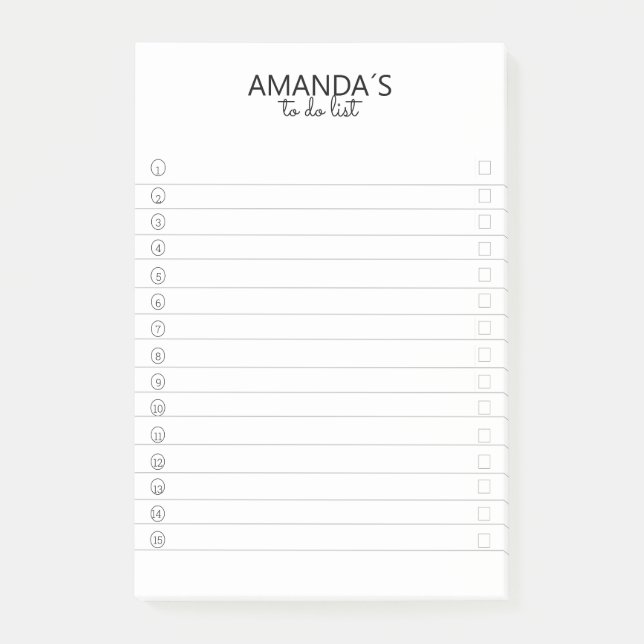 Customisable Modern Simpel White  Post-it Notes (Front)
