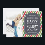 Customisable Modern Stripes Christmas Photo Cards<br><div class="desc">Customisable Chalkboard Holiday Photo Cards - Created by Colourful Designs Inc. All text can be modified! All designs are protected under Copyright 2008-2013.</div>