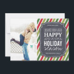Customisable Modern Stripes Christmas Photo Cards<br><div class="desc">Customisable Chalkboard Holiday Photo Cards - Created by Colourful Designs Inc. All text can be modified! All designs are protected under Copyright 2008-2013.</div>