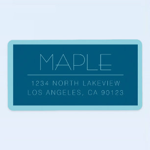 Customisable Modern Text   Ocean & Robin Egg Blue Label