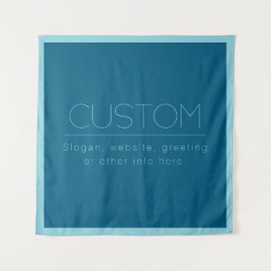 Customisable Modern Text   Ocean & Robin Egg Blue Tapestry
