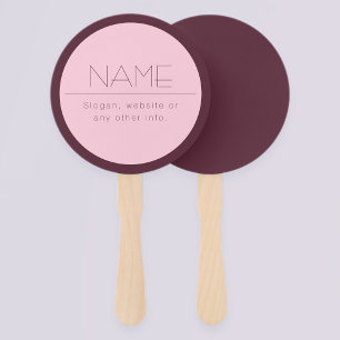 Customisable Modern Text w/Border Hand Fan
