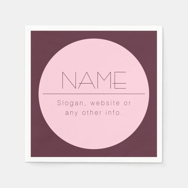 Customisable Modern Text w/Border Napkin (Front)