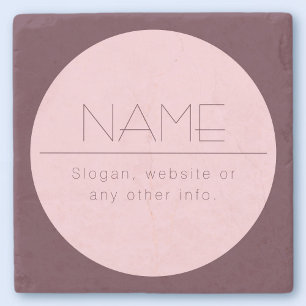 Customisable Modern Text w/Border Stone Coaster