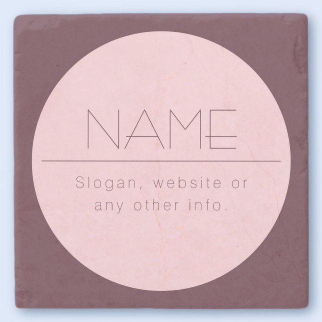 Customisable Modern Text w/Border Stone Coaster (Creator Uploaded)