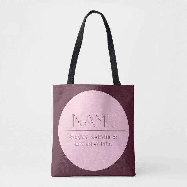 Customisable Modern Text w/Border Tote Bag (Front)
