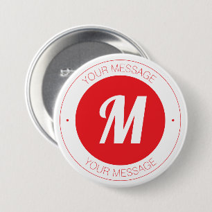 Customisable Monogram & Circular Text Template 7.5 Cm Round Badge