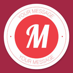 Customisable Monogram & Circular Text Template Classic Round Sticker