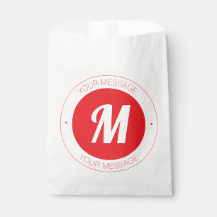 Customisable Monogram & Circular Text Template Favour Bags