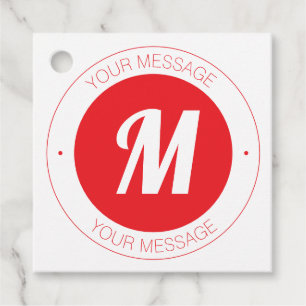 Customisable Monogram & Circular Text Template Favour Tags