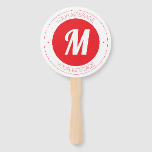 Customisable Monogram & Circular Text Template Hand Fan