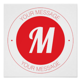 Customisable Monogram & Circular Text Template Poster