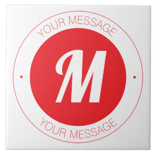Customisable Monogram & Circular Text Template Tile