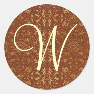 Customisable Monogram Classic Round Sticker