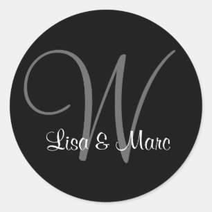 Customisable Monogram Classic Round Sticker