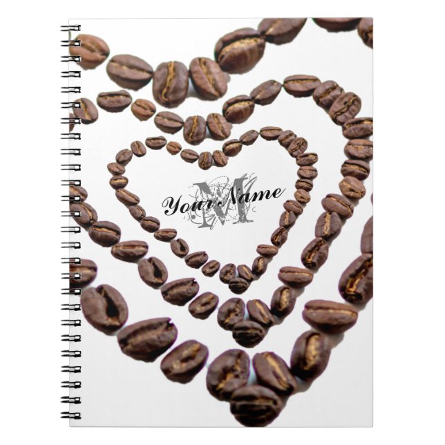 Customisable Monogram Coffeeholic notebook! Notebook (Front)