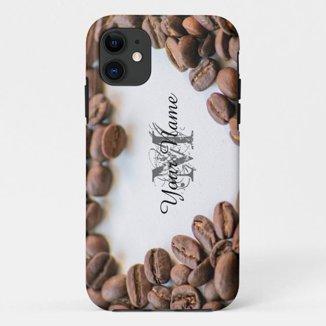 Customisable Monogram Coffeeholic phone case! Case-Mate iPhone Case (Back)