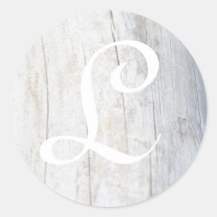 Customisable Monogram Driftwood Classic Round Sticker