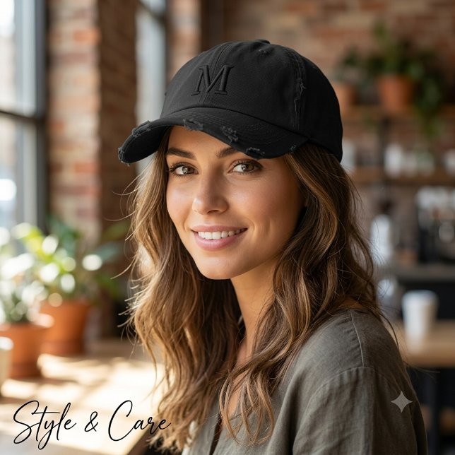 Customisable Monogram Embroidered Hat (Customizable Monogram Embroidered Baseball Cap)