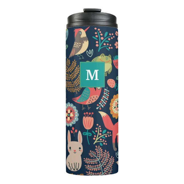 Customisable Monogram Forest style Thermal Tumbler (Front)