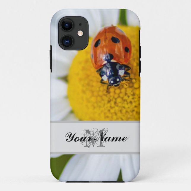 Customisable Monogram Good luck little ladybug! Case-Mate iPhone Case (Back)