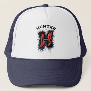 Customisable Monogram "H" - Graffiti Spray Paint Trucker Hat